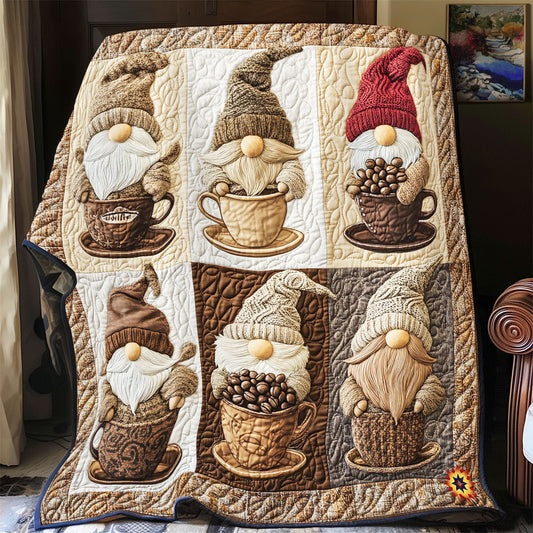 Coffee Time Of Gnome WY2712014CL Quilt