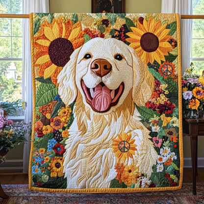 Sunflower Golden Retriever XR0310020CL Quilt