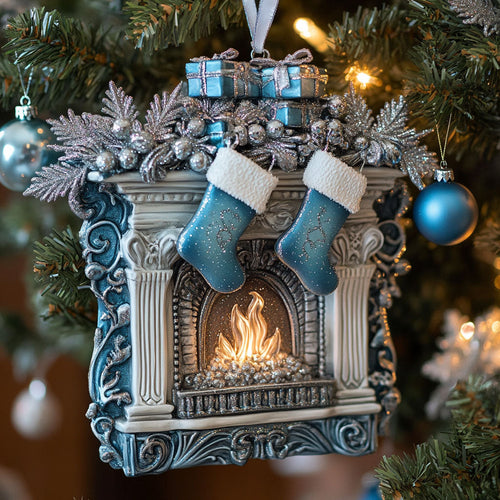 Frosty Fireplace CW2510022CL Christmas Ornament