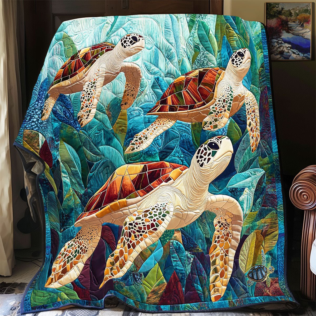 Turtle Family WY0412031CL Quilt
