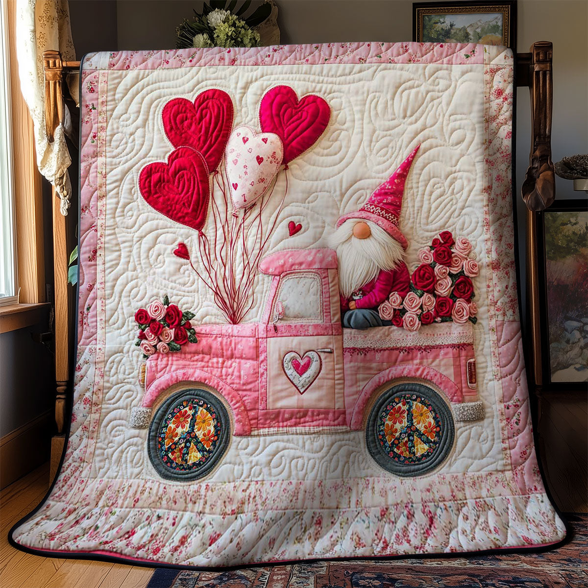 Heartful Gnome WN0412033CL Quilt