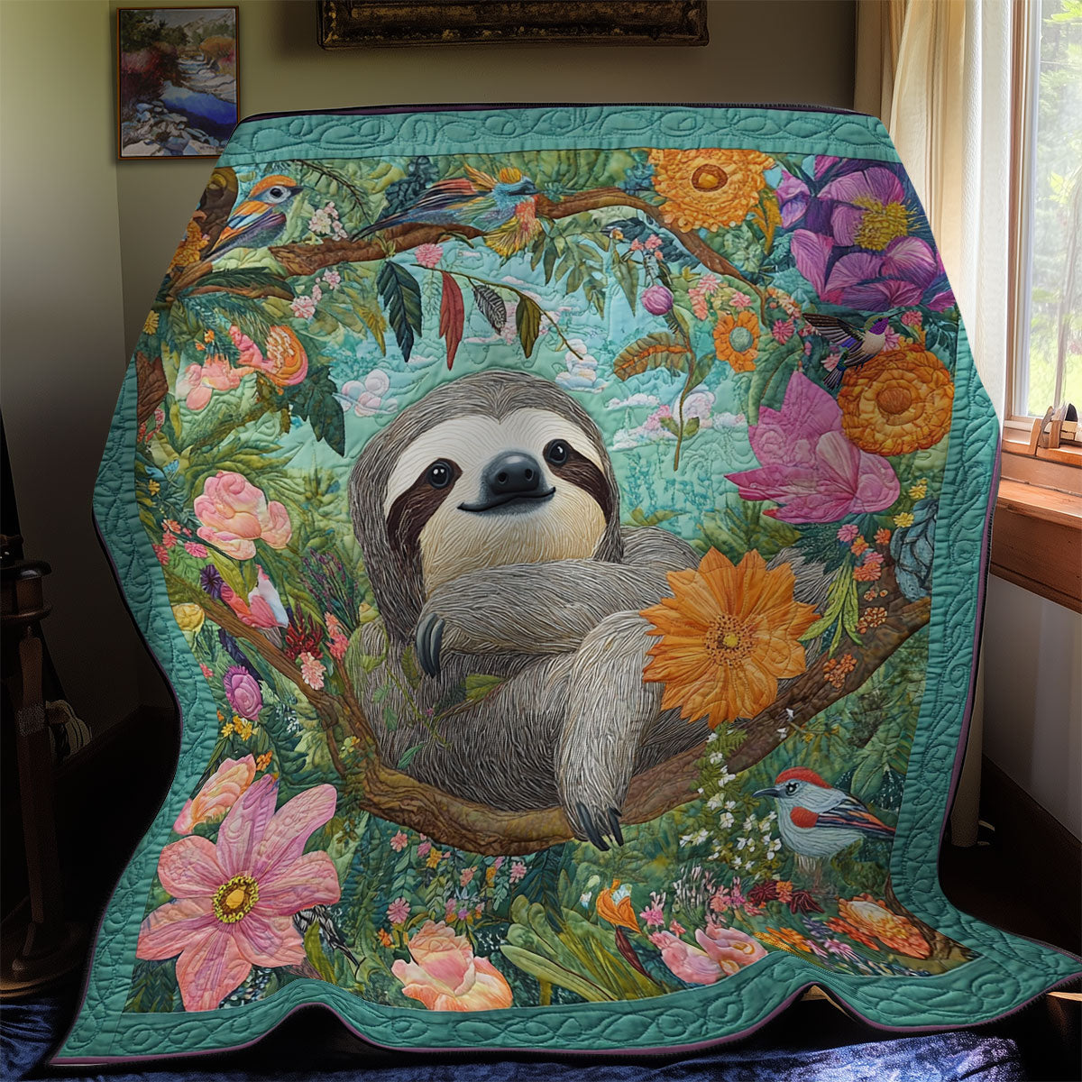 Tropical Forest Sloth WY1311012CL Quilt