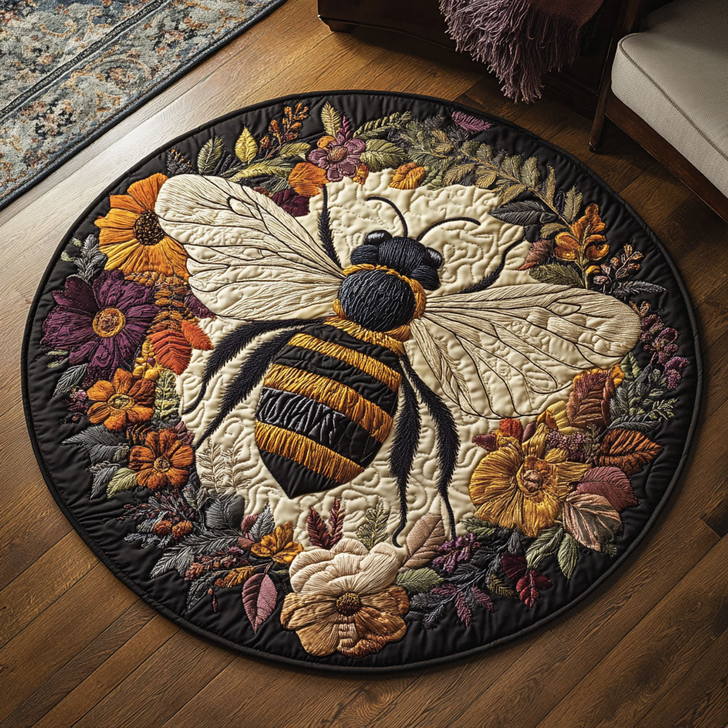 Hardworking Honeybee WP1403042CL Quilted Round Mat