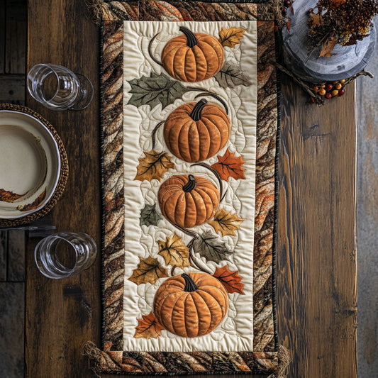 Pumpkin Harvest CP0606006CL Quilted Table Runner