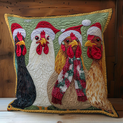 Santa Chicken WY2911056CL Quilt Pillow Case