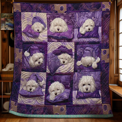 Sleeping Bichon Frise Dog WN1209065CL Quilt
