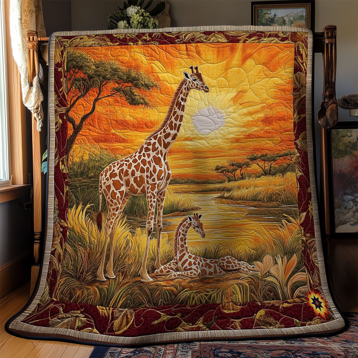 Giraffe Family WY1112009CL Quilt