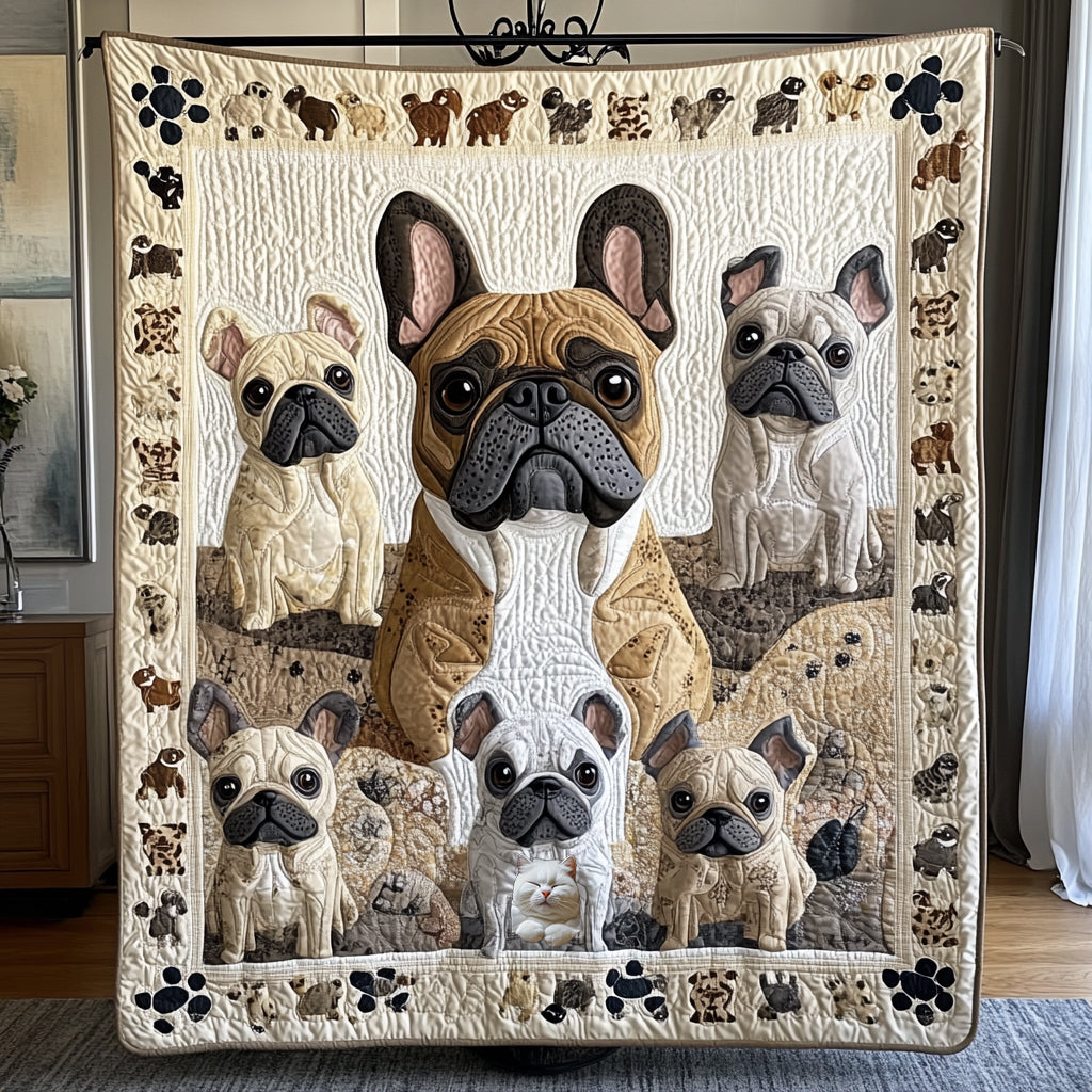 Bulldog Family  WU0511029CL Quilt