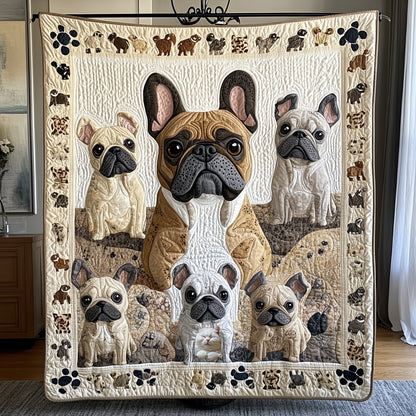 Bulldog Family  WU0511029CL Quilt