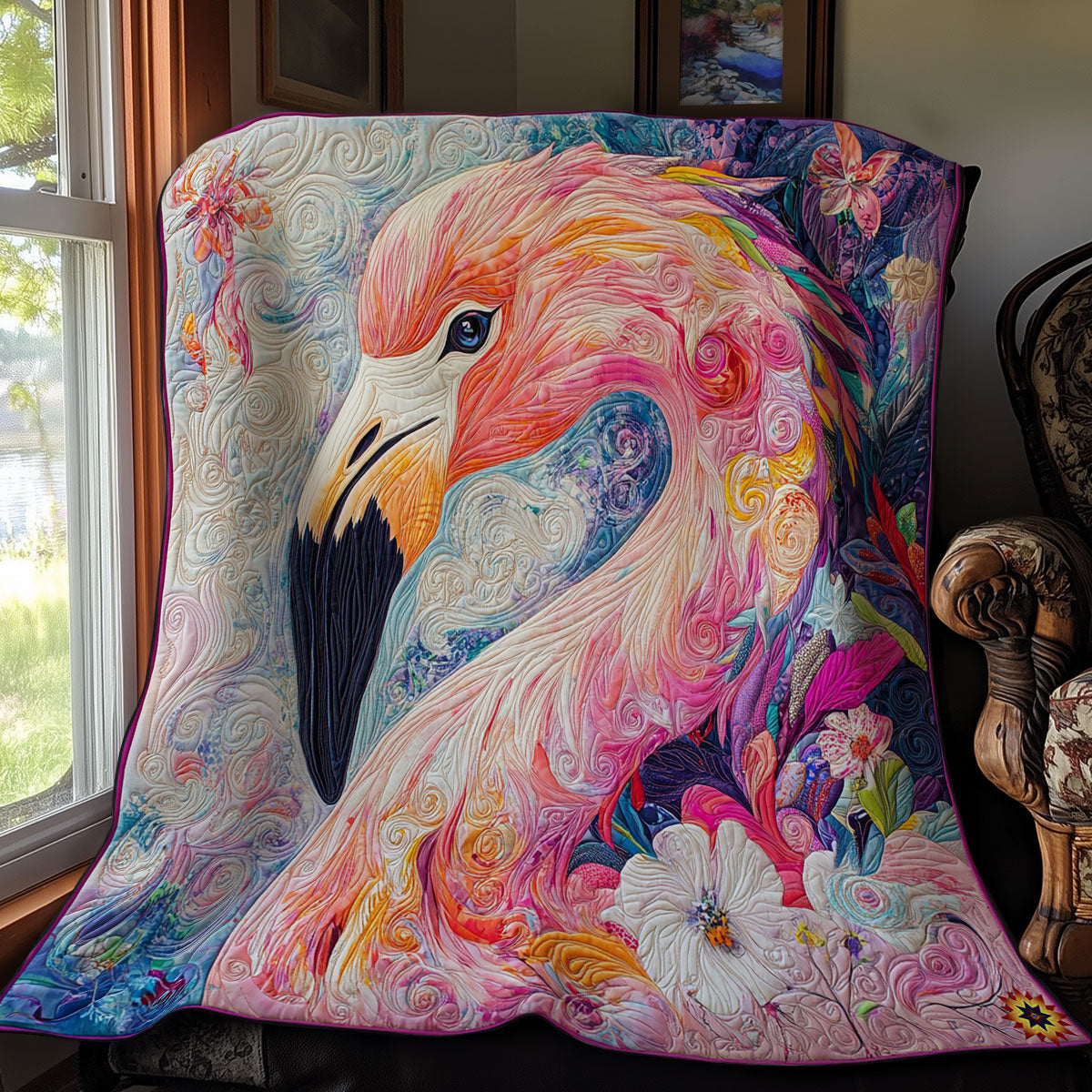 Flower Flamingo WY0911013CL Quilt