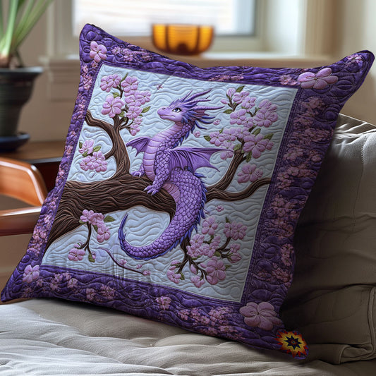 Purple Flower Dragon WY2212054CL Quilt Pillow Case