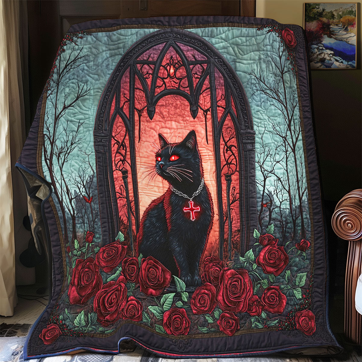 Dark Dream Cat CP1405050CL Quilt