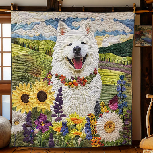 Samoyed Garden Joy WN2210011CL Quilt