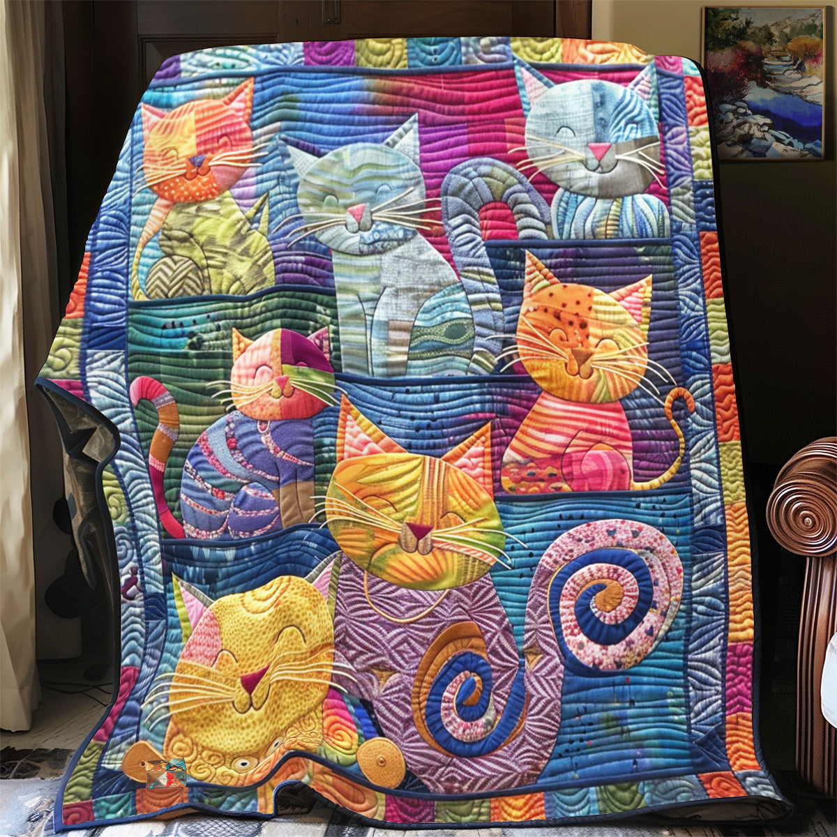 Whimsical Cat YR2712011CL Quilt