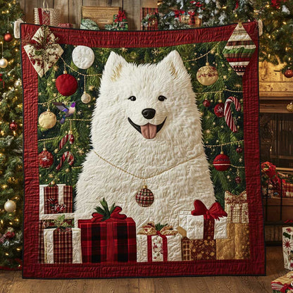 Christmas Tree Samoyed WN0111039CL Quilt