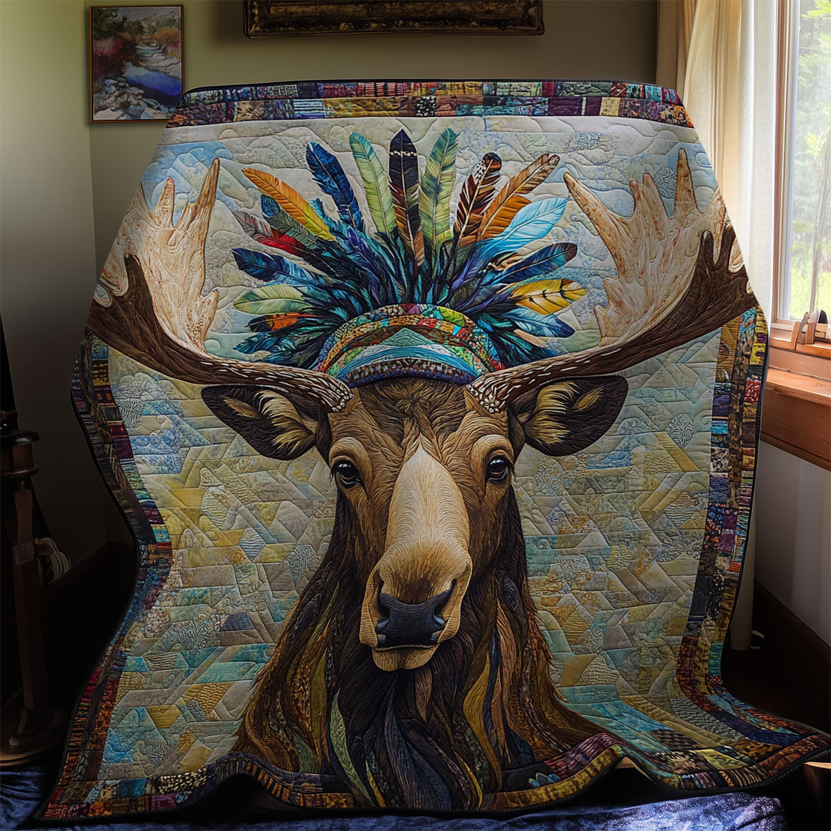 Native American Moose WY1411042CL Quilt