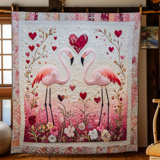 Pink Flamingo Valentine WN1112022CL Quilt