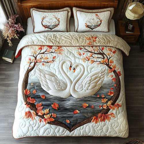 Couple Swans Heart WT0703089CL Duvet Cover Set