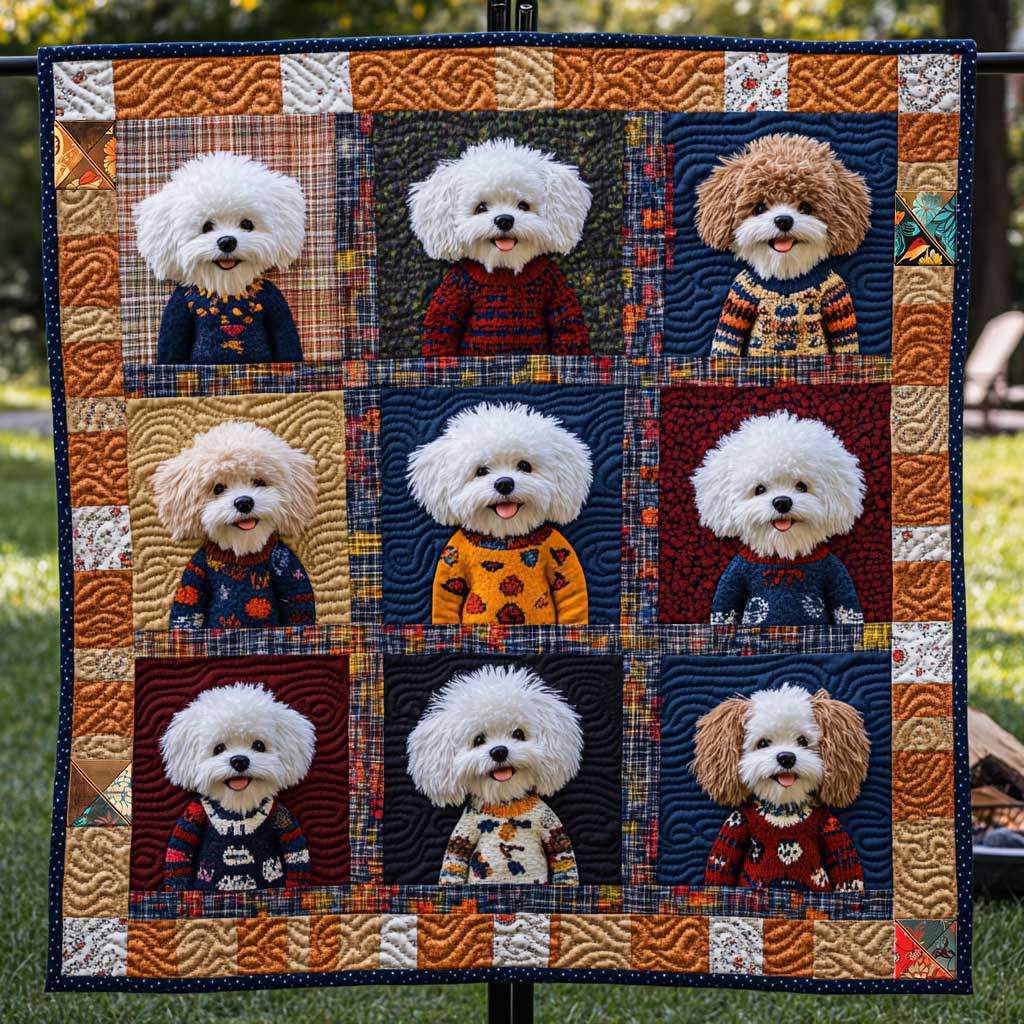 Bichon Frise Happy WN0110010CL Quilt