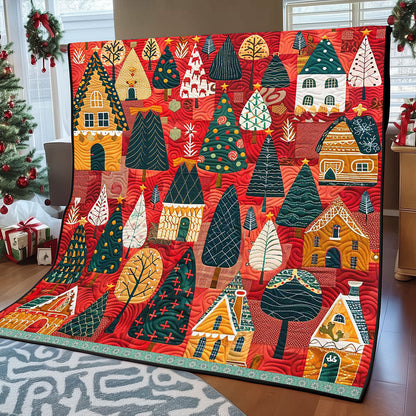 Christmas Forest House WP2208008CL Quilt