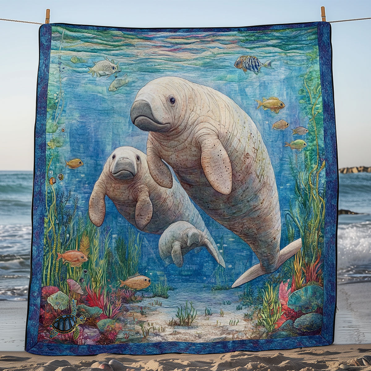 Manatee Couple WY1211042CL Quilt