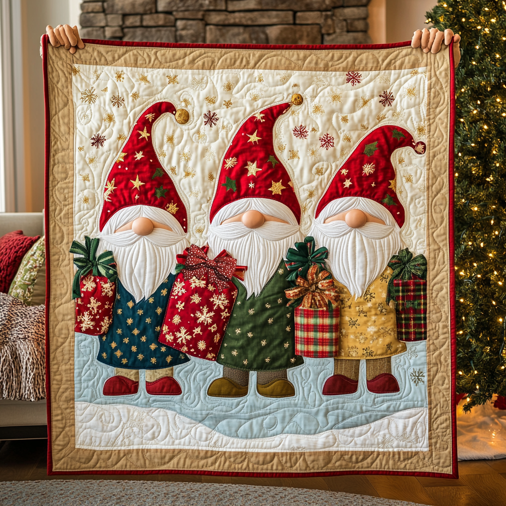 Cozy Gnome Christmas WG1712019CL Quilt