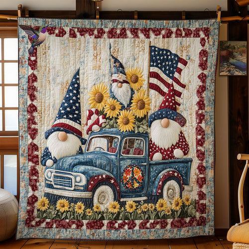 Flag Gnome Adventures WN2811059CL Quilt