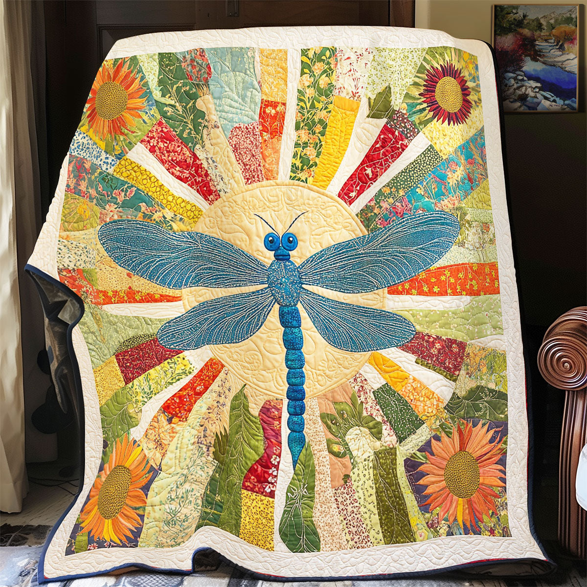 Dragonfly In Colorful Ray WY2702061CL Quilt