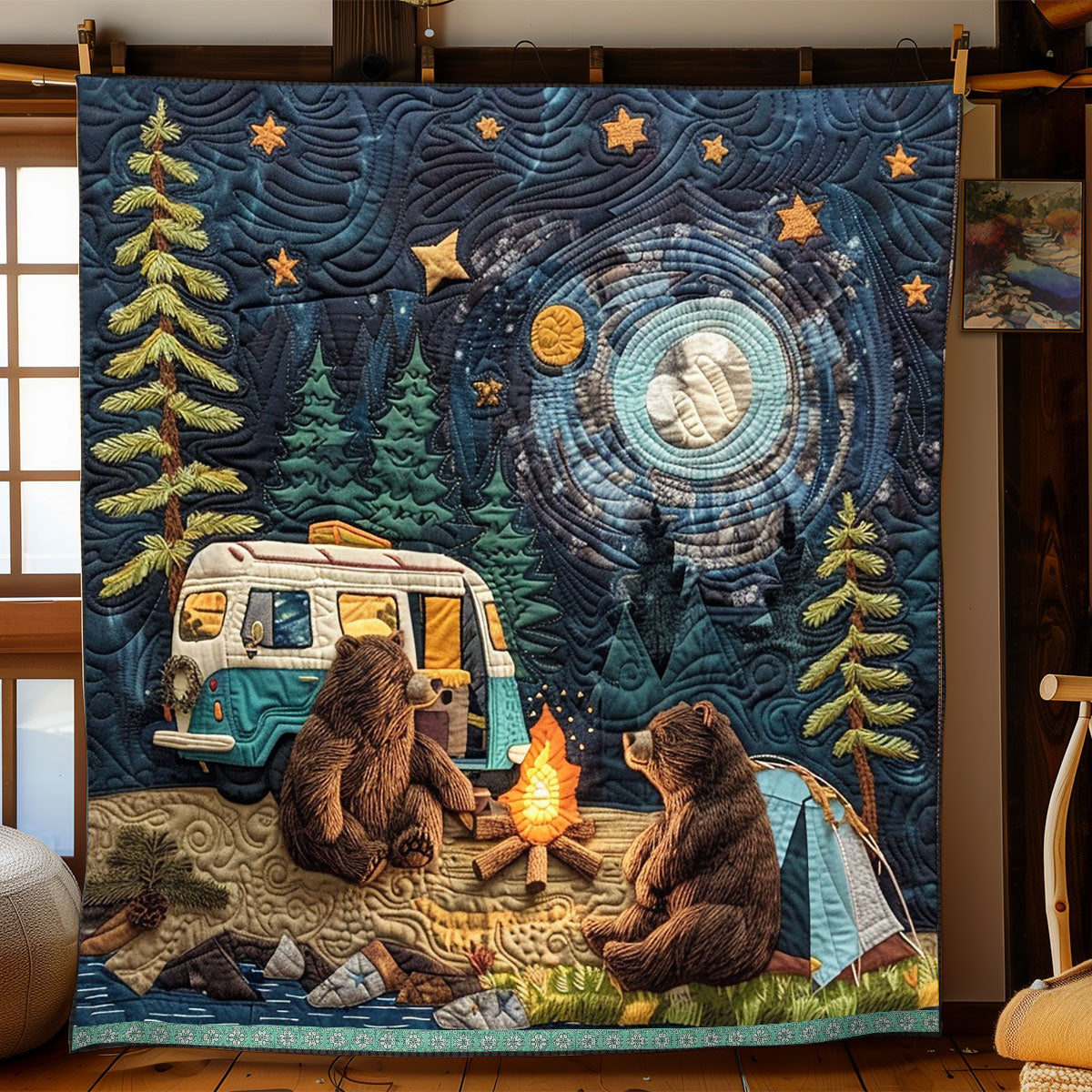 Bear Family Camping WP0609002CL Quilt