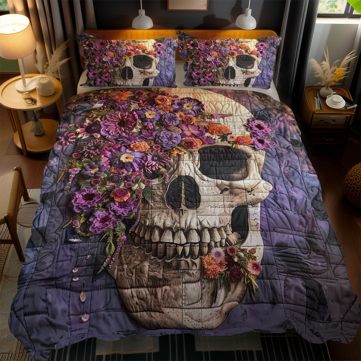 Skull And Violets WN2110116CL Duvet Cover Set