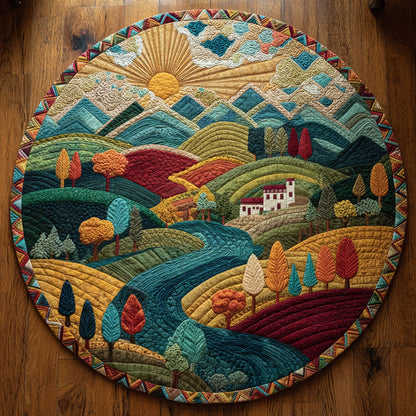 Meadow Path CW1108021CL Quilted Round Mat