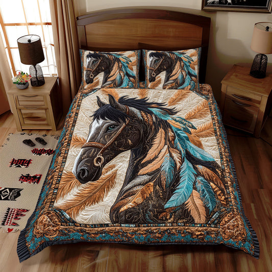 Painted Horse Feather WX2512097CL Duvet Cover Set