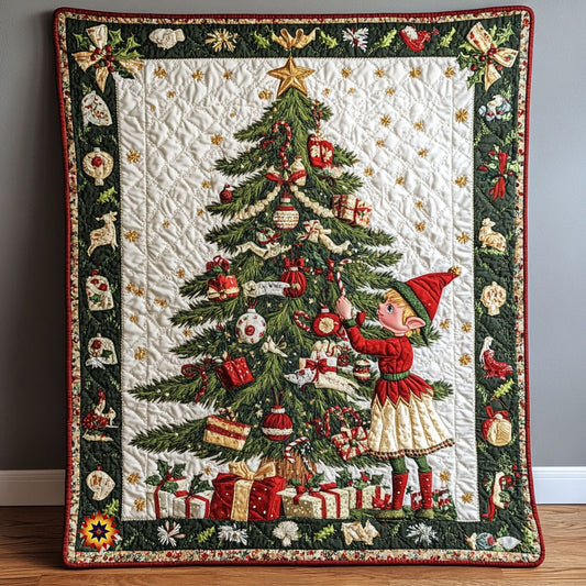 Elf Decorate Christmas WX2111017CL Quilt