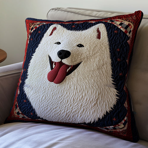 Happy Samoyed WX2312125CL Quilt Pillow Case