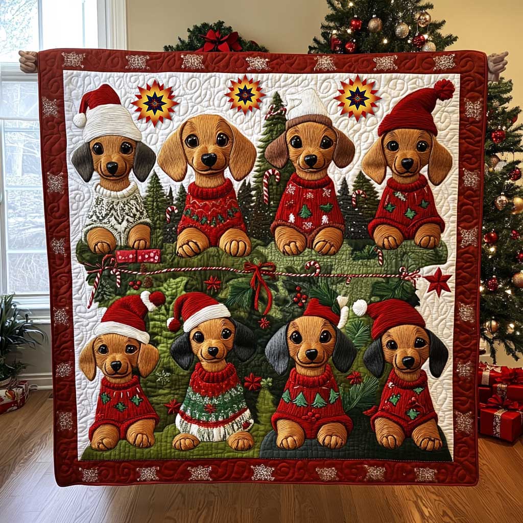 Christmas Tree Dachshund WP0810020CL Quilt