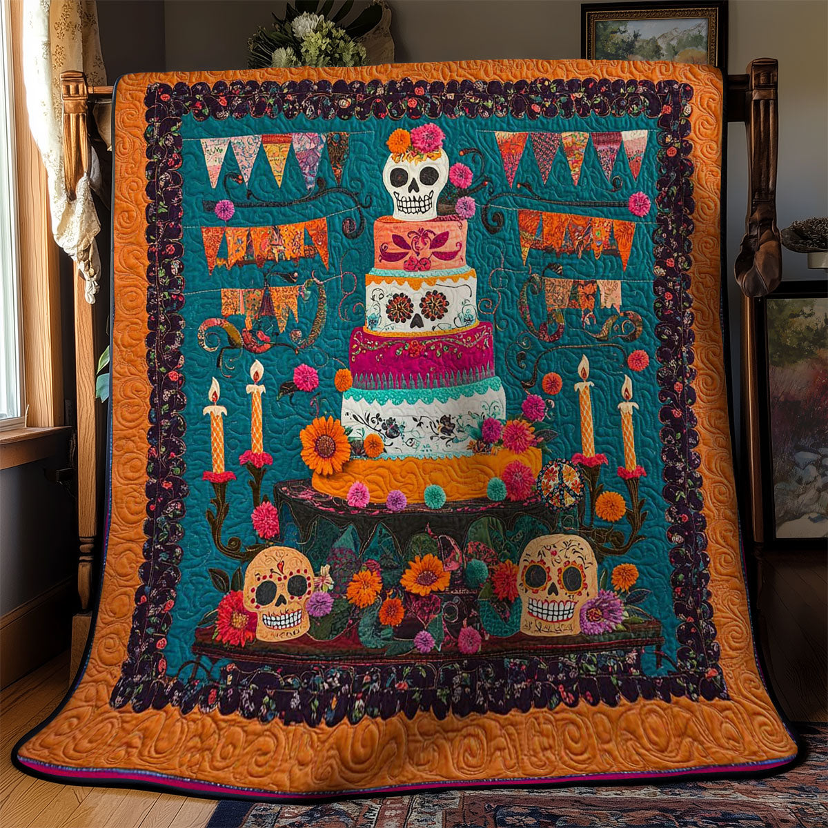 Skull Cake Fiesta WN2811036CL Quilt