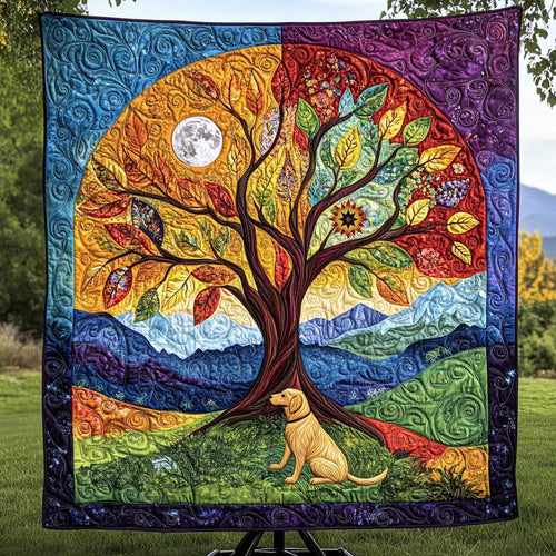 Golden Retriever Life Tree WN0210026CL Quilt