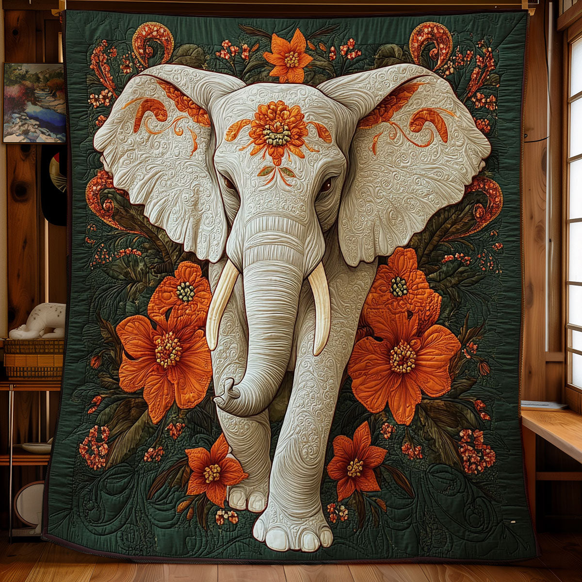 Royal Elephant In Forest WY0202053CL Quilt