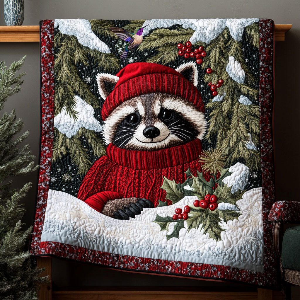 Raccoon Christmas WX0110024CL Quilt