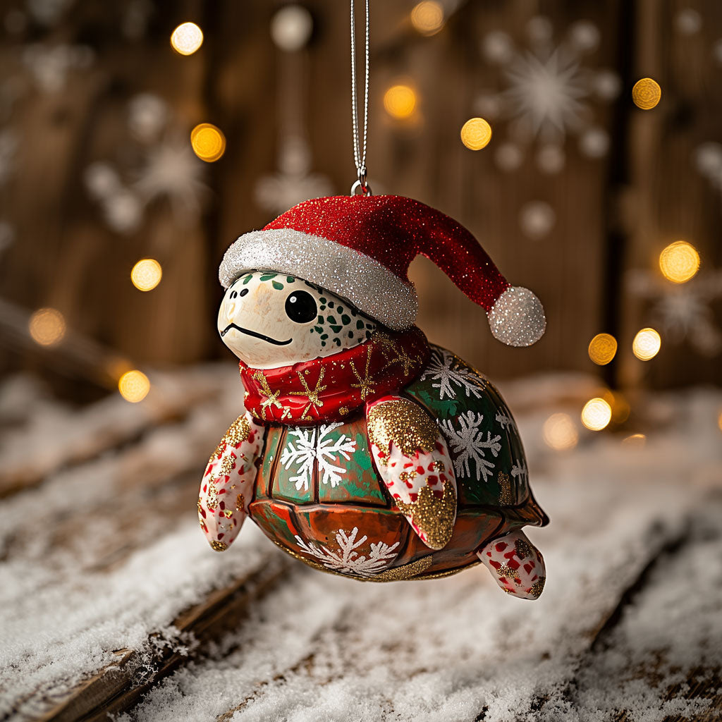 Stained-Glass Turtle LT1110030CL Christmas Ornament