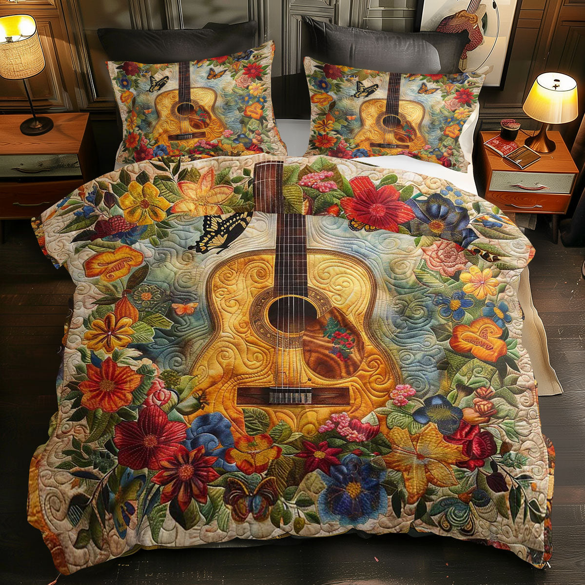 Flower Guitar WJ1109030CL Duvet Cover Set