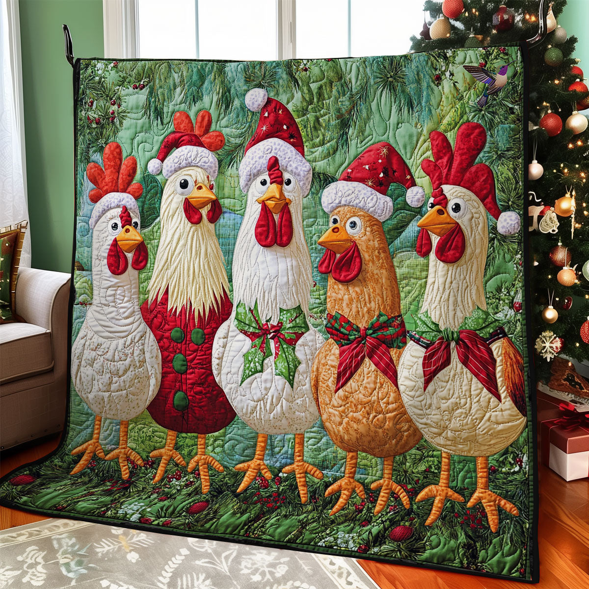 Christmas Chicken WY2111021CL Quilt