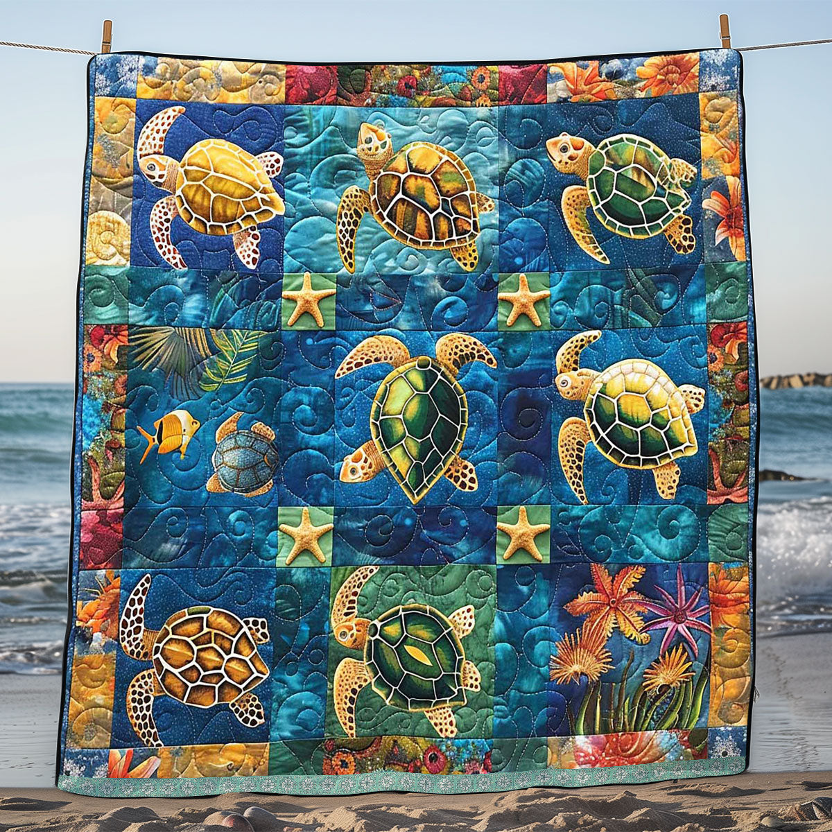 Turtle Patchwork Habitat WP0509048CL Quilt