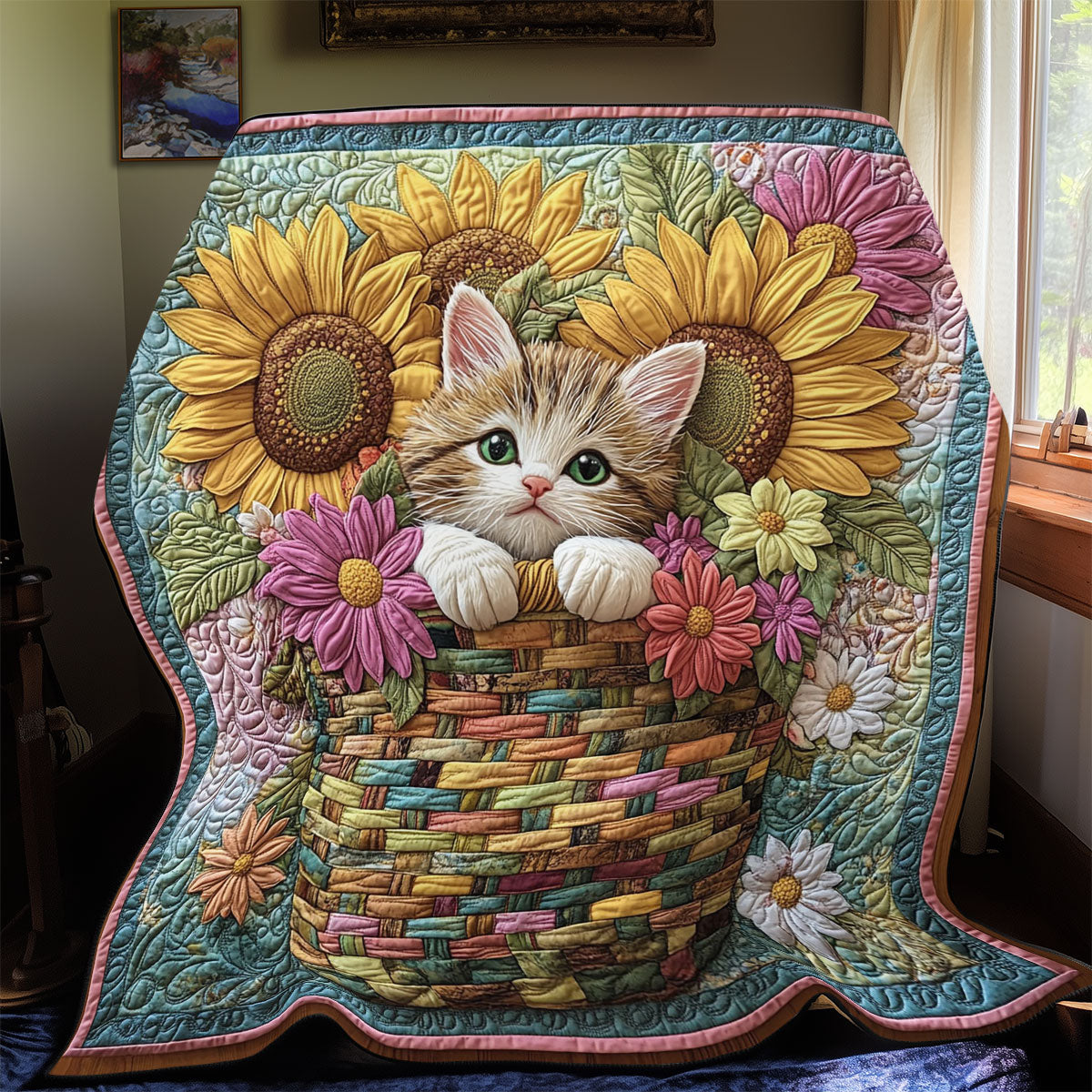 Cat Peeking CP2605032CL Quilt