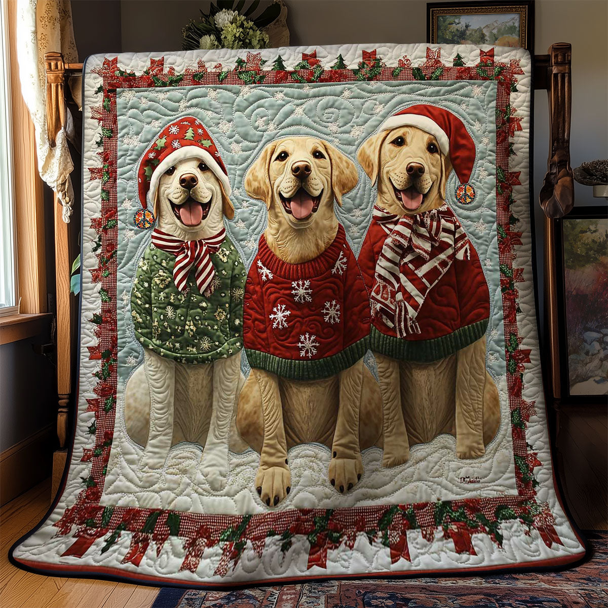 Santa's Labrador Helpers WN1112015CL Quilt