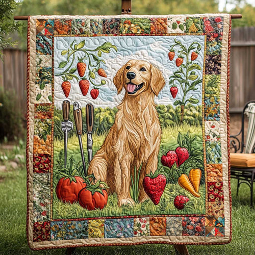 Golden Retriever's Harvest Day WN0810061CL Quilt