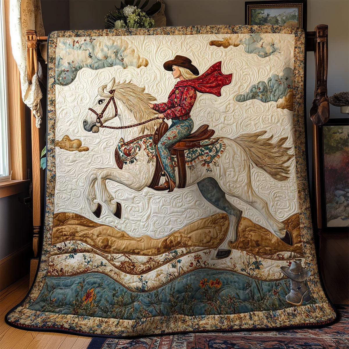 Cowgirl’s Christmas Horse WN2911040CL Quilt