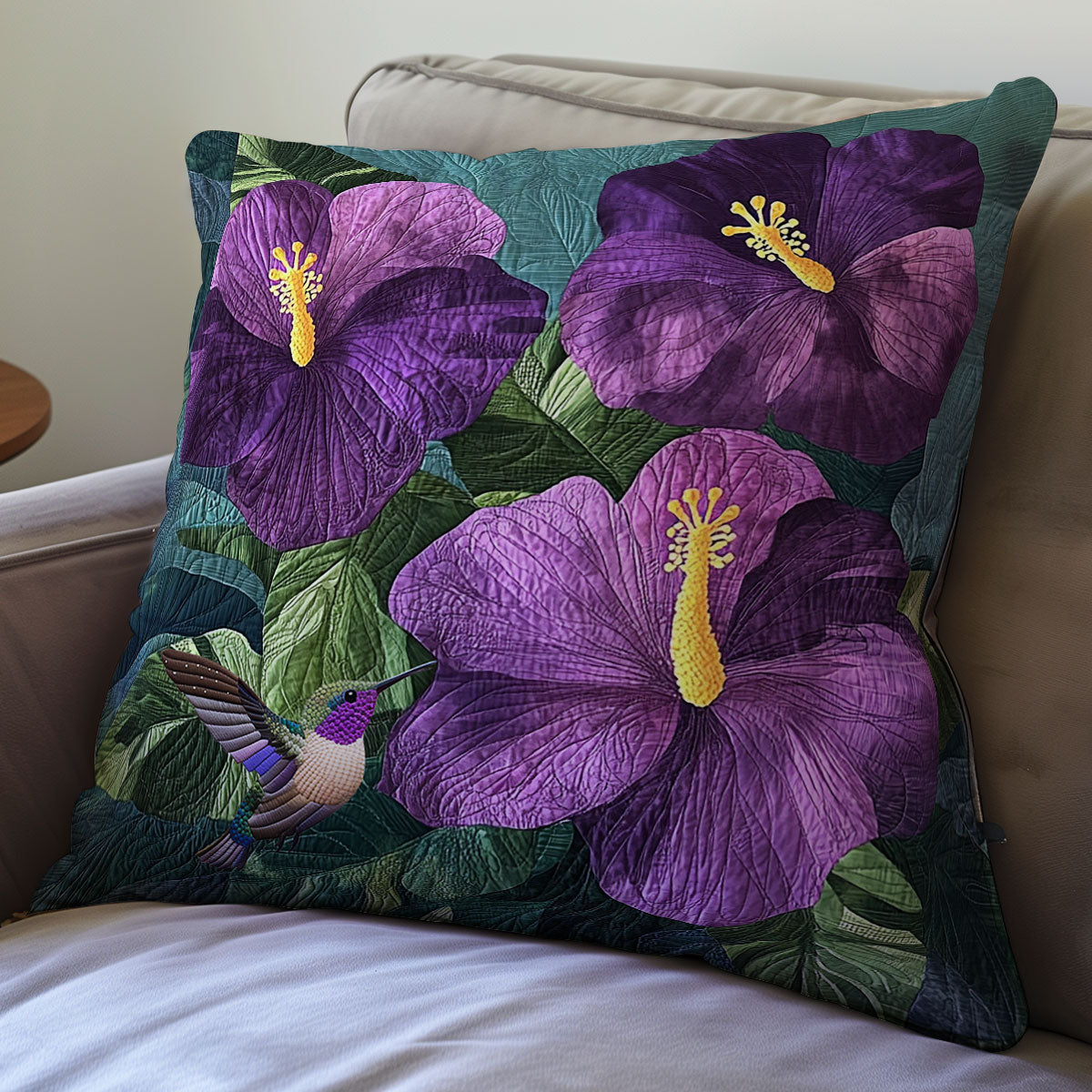 Purple Hibicus Flower WY1211048CL Quilt Pillow Case
