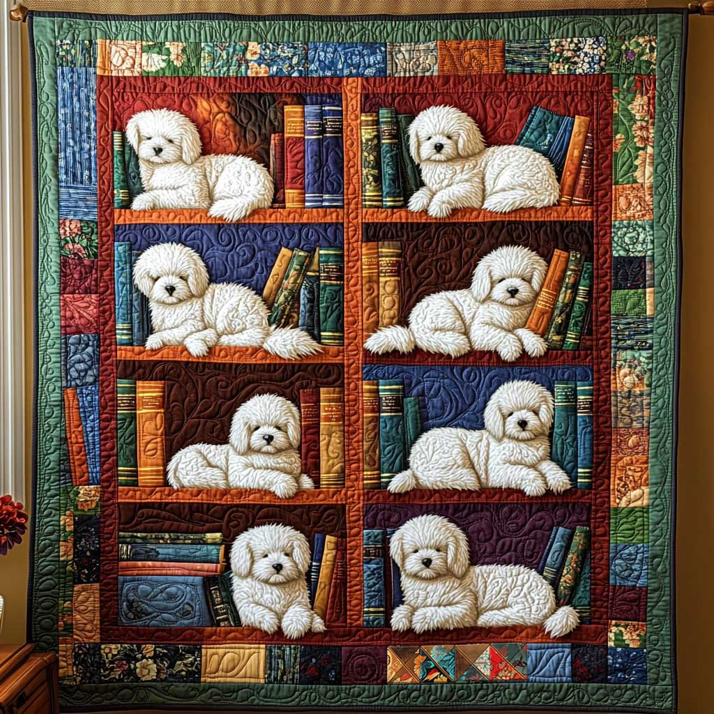 Bichon Frise Library Lounger WN0210019CL Quilt