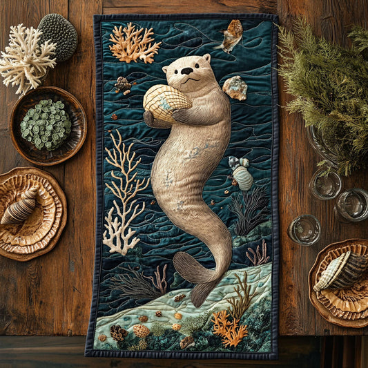 Holding A Shell CP2904039CL Quilted Table Runner